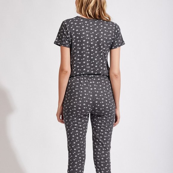 Crew Neck  Soft Gray White Fit Pj Set Sz - Picture 7 of 7